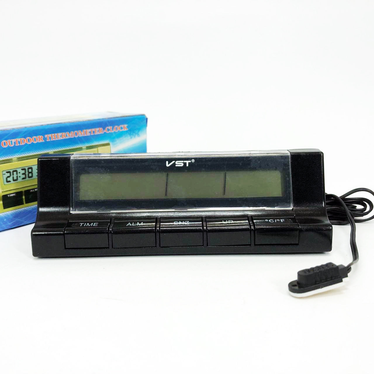 Авточасы с термометром VST-7037