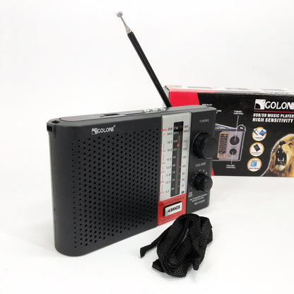 Радиоприемник переносной GOLON RX F12 AM/FM/SW, Радиоприемник am fm, Радио переносное фм. Цвет: черный