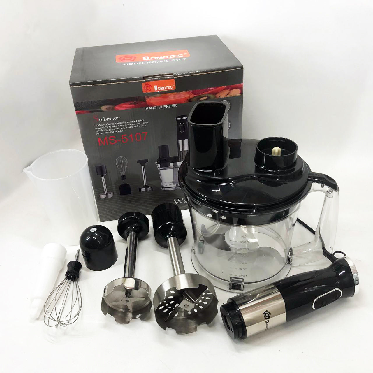 Блендер погружной многофункциональный 6 в 1 Domotec MS-5107 800 Вт, Мощный блендер для дома