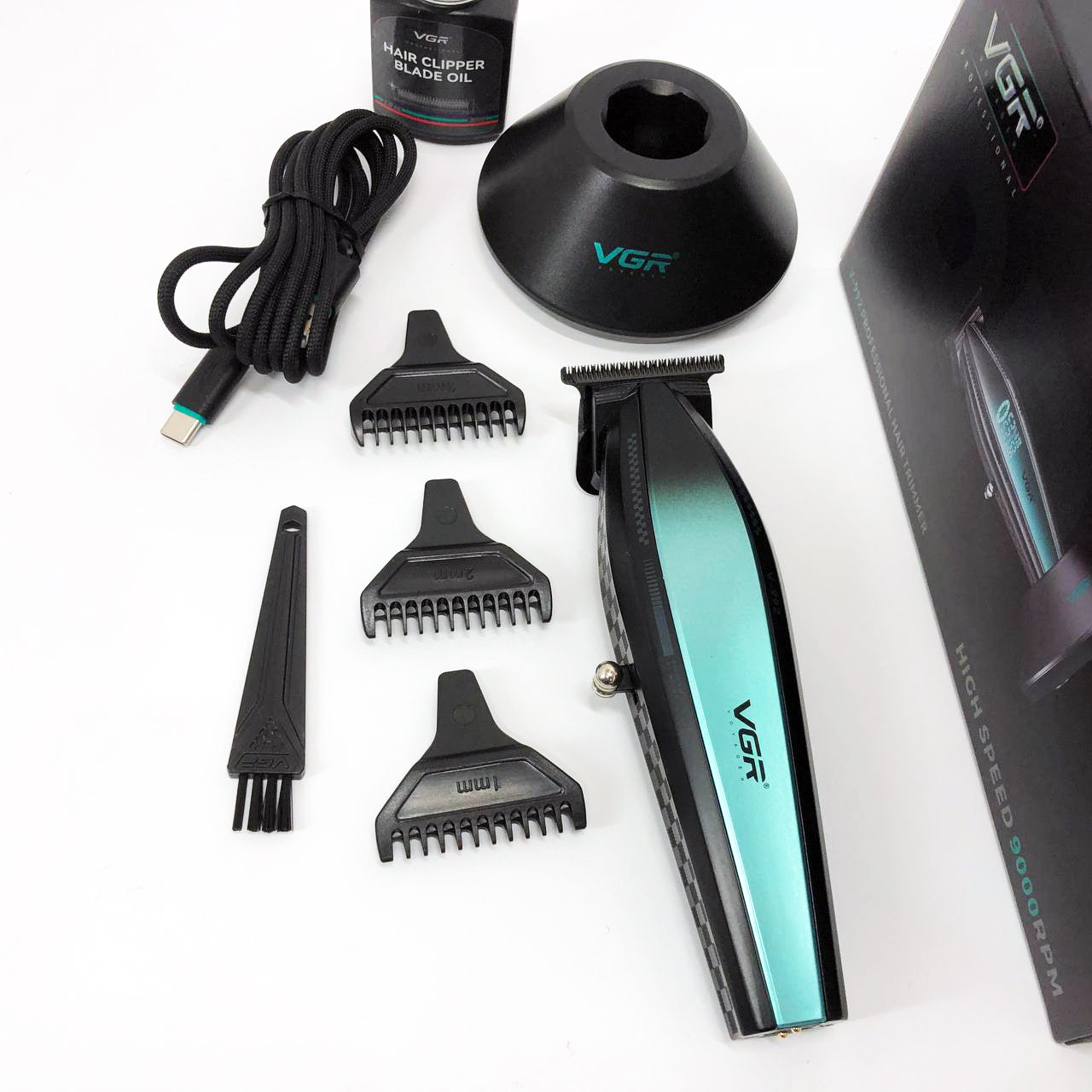 Машинка для стрижки волос с мощным мотором XPRO VGR V-992 с насадками 1-2-3 мм