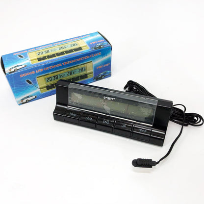 Авточасы с термометром VST-7037