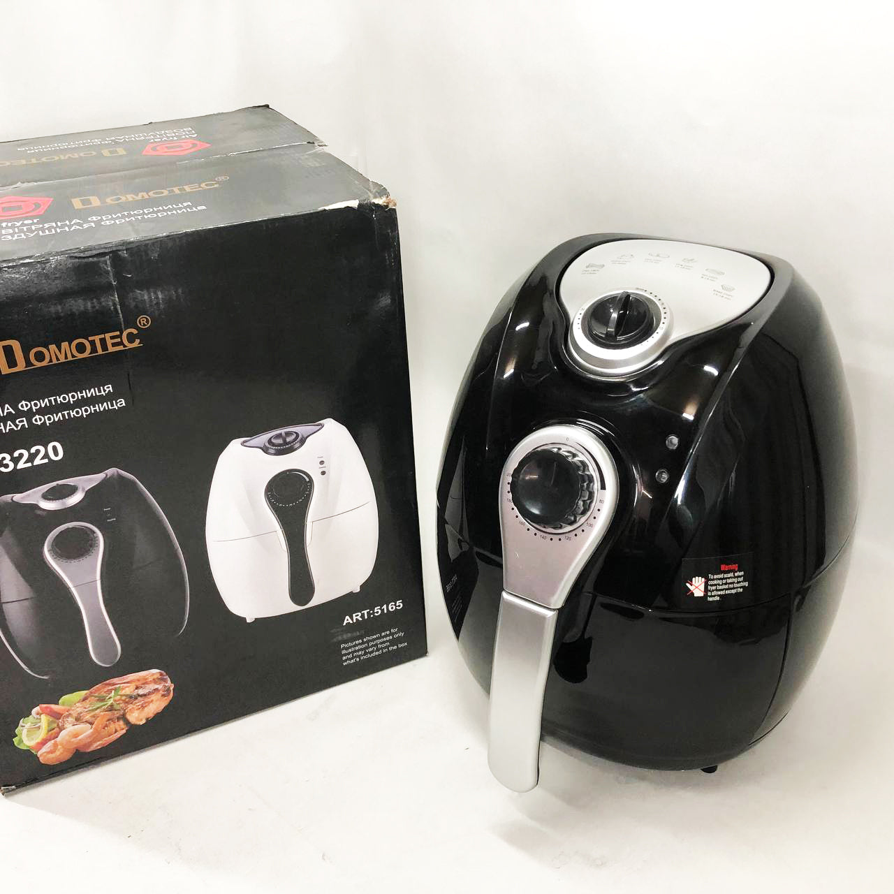 Аерофритниця Мультипіч Аерогриль Domotec MS-3220 1300 Вт 4,5 л Безмасляна з Таймером. Колір: чорний