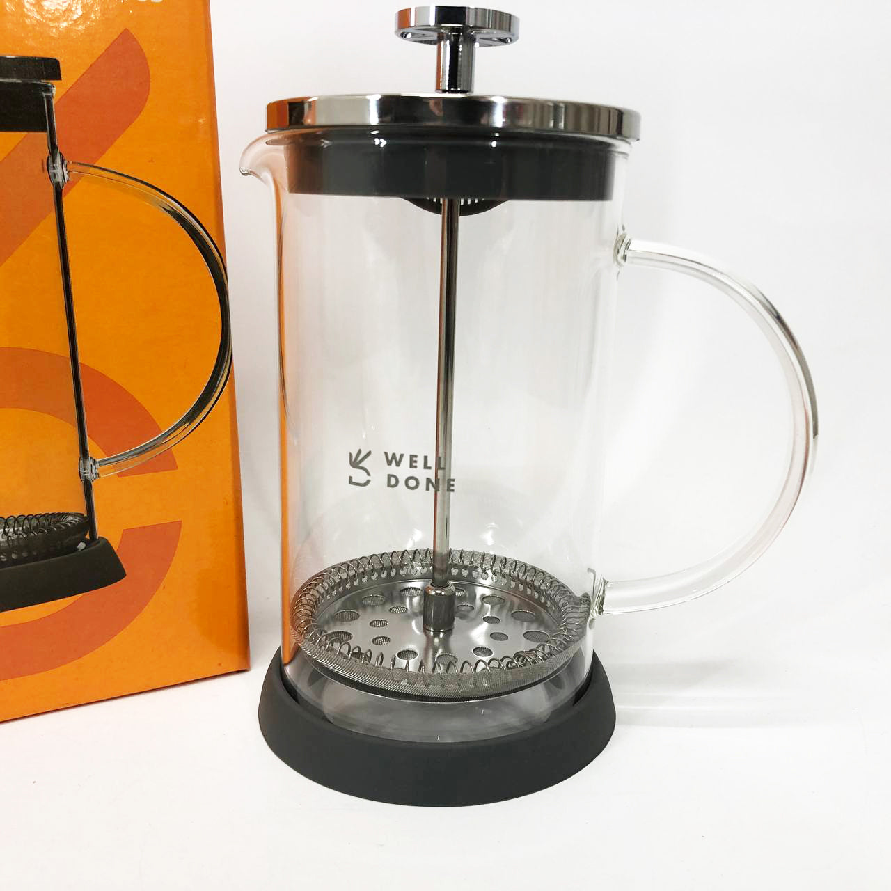 Френч-пресс Well Done WD-8036B из термостойкого стекла 600 мл, Чайник для заваривания трав прозрачный