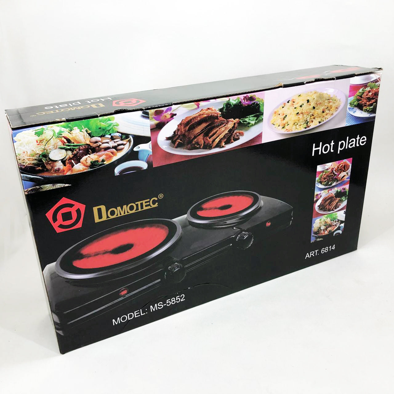Электрическая настольная плита Domotec MS-5852 2 конфорки стеклокерамическая 1200 Вт