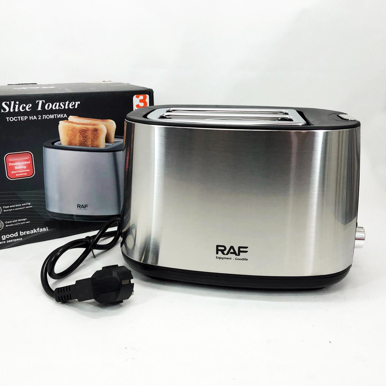 Тостер электрический RAF R.507 с 7 регулируемыми уровнями поджарки съемным поддоном для крошек 750 Вт