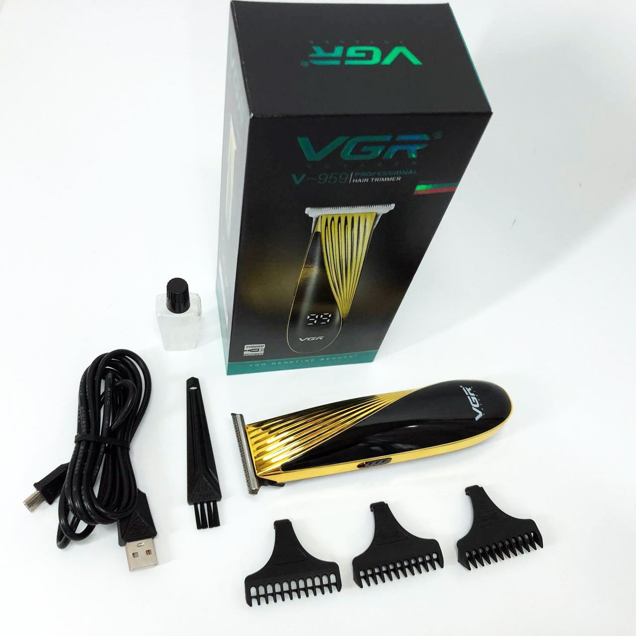 Машинка для стрижки аккумуляторная VGR V-959 триммер для волос и бороды