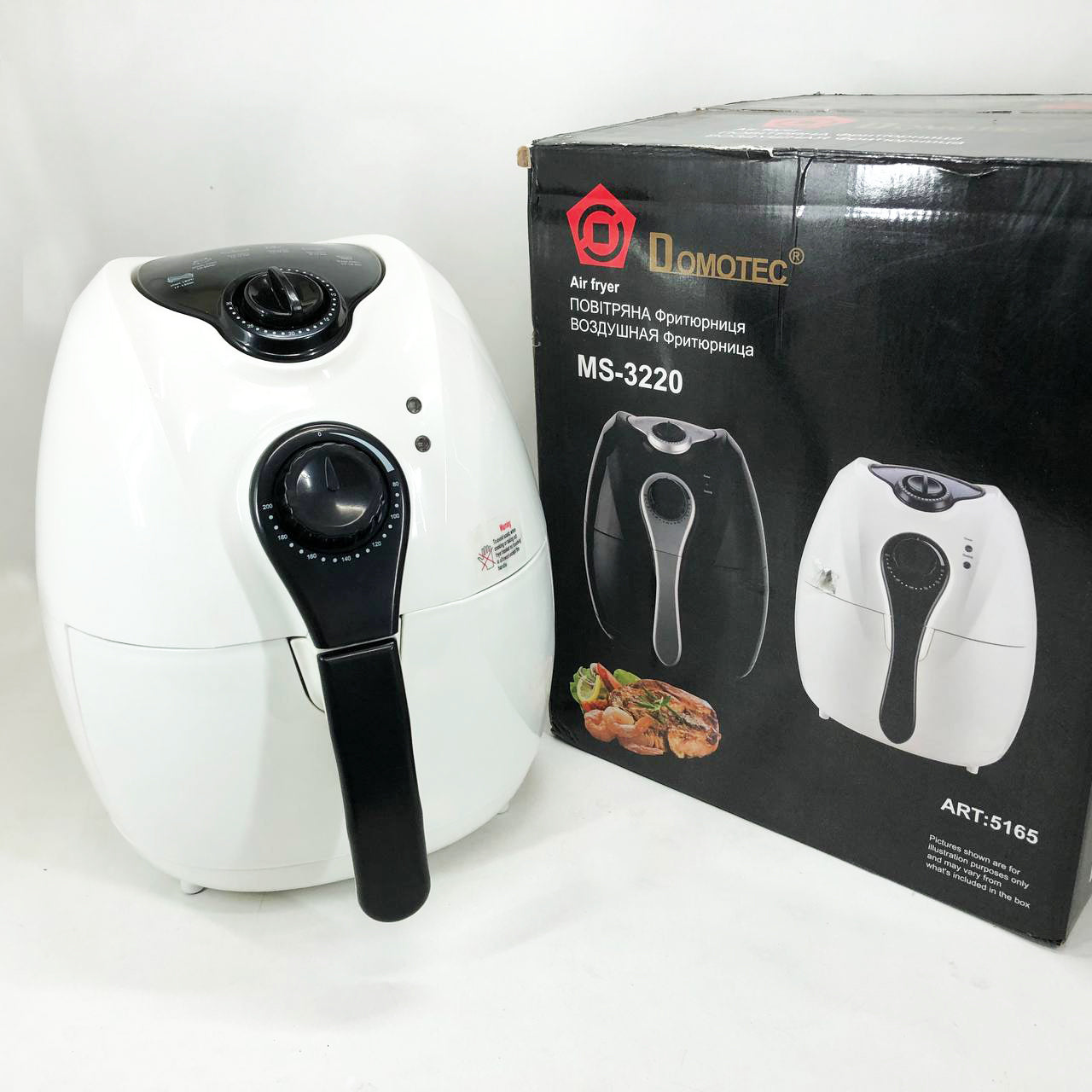 Аерофритниця Мультипіч Аерогриль Domotec MS-3220 1300W 4,5 л Безмасляна з Таймером. Колір: білий