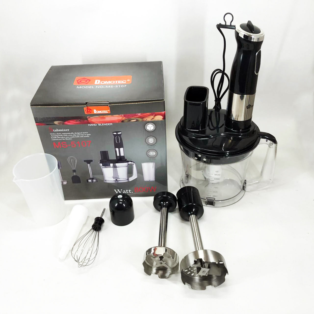 Блендер погружной многофункциональный 6 в 1 Domotec MS-5107 800 Вт, Мощный блендер для дома