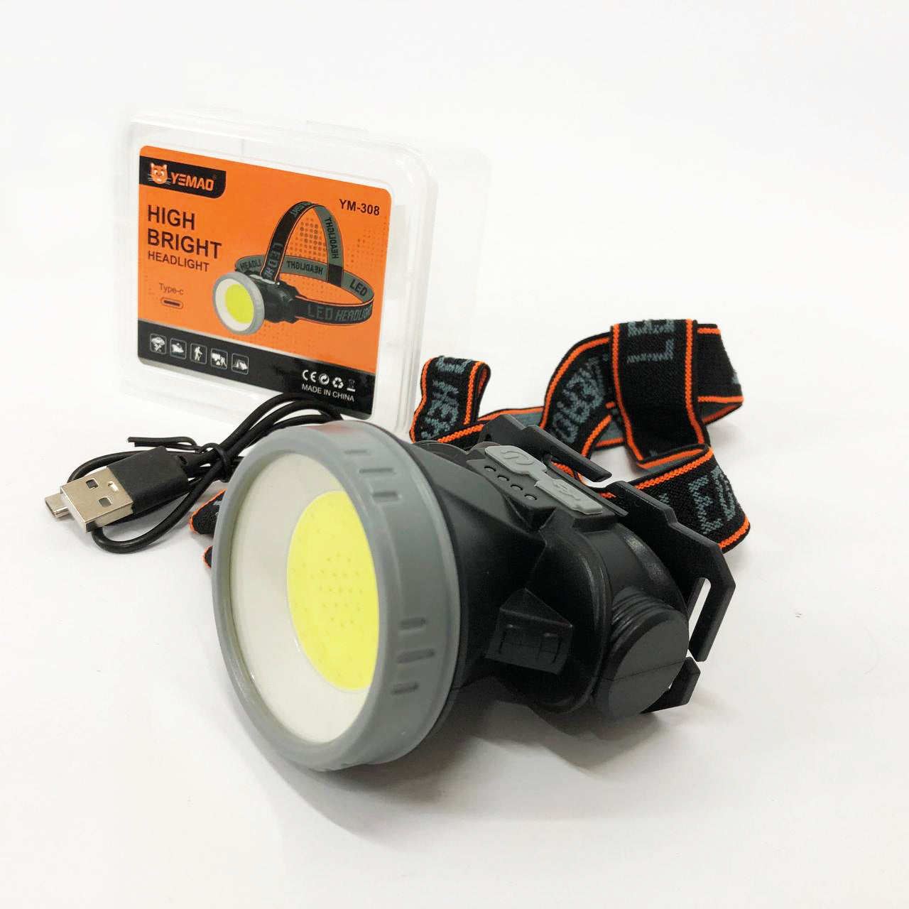 Фонарь налобный YM-308/208-COB(white+red), фонарик военный светодиодный налобный фонарик