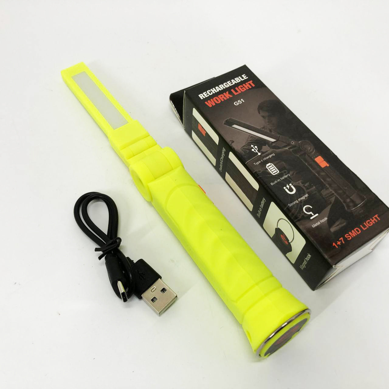 Фонарь поворотный Worklight G51-LED-COB с магнитом и крюком, Кемпинговый складной фонарь