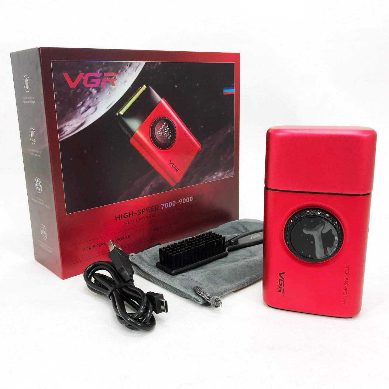 Электробритва VGR V-377 RED шейвер, Электрическая аккумуляторная бритва для бритья, шейвер мужской