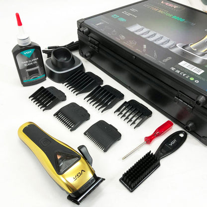 Машинка для стрижки VGR V-015 аккумуляторная беспроводная профессиональная 6 насадок