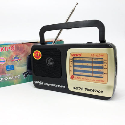 Радиоприёмник KIPO KB-408 AC мощный радио FM c usb питание от батарейки R20 или от сети