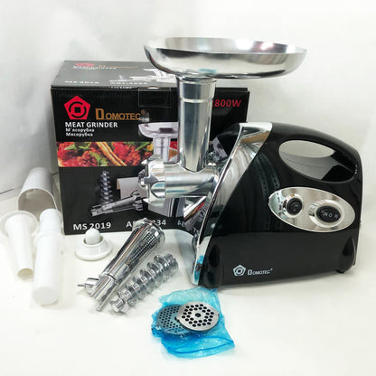 Мясорубка электрическая с соковыжималкой Domotec MS-2019 2400W. Цвет: черный