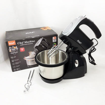 Миксер кухонный ручной RAF R.6662 с подставкой и вращающейся чашей на 3 л 5 скоростей 1000 Вт