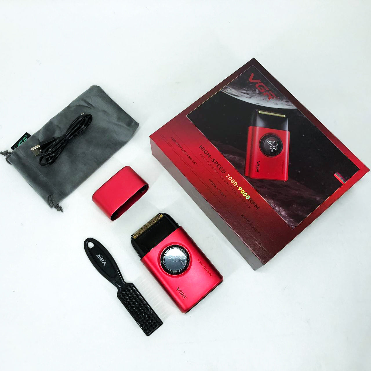 Электробритва VGR V-377 RED шейвер, Электрическая аккумуляторная бритва для бритья, шейвер мужской