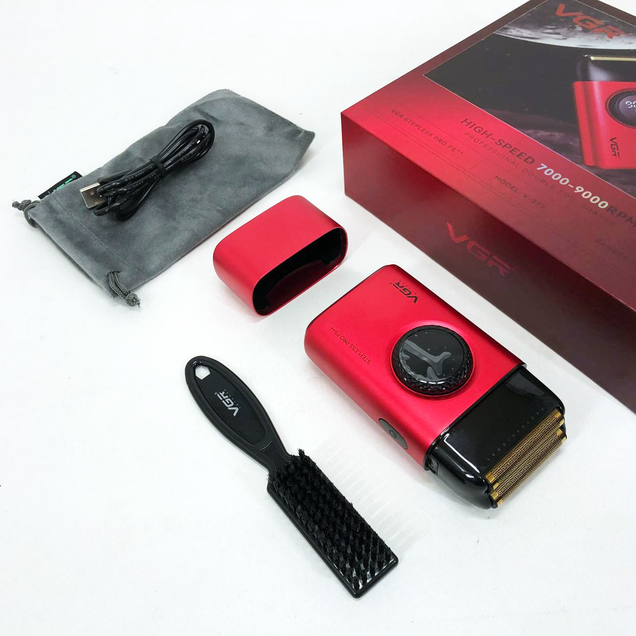 Электробритва VGR V-377 RED шейвер, Электрическая аккумуляторная бритва для бритья, шейвер мужской