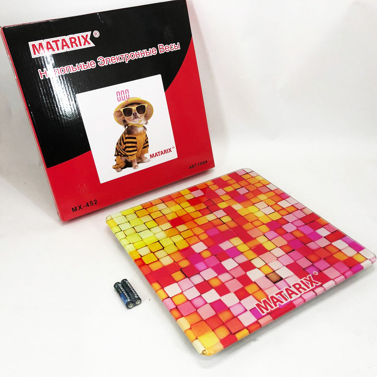 Весы напольные MATARIX MX-452 180 кг, Весы напольные для измерения массы тела, Электронные весы мозаика