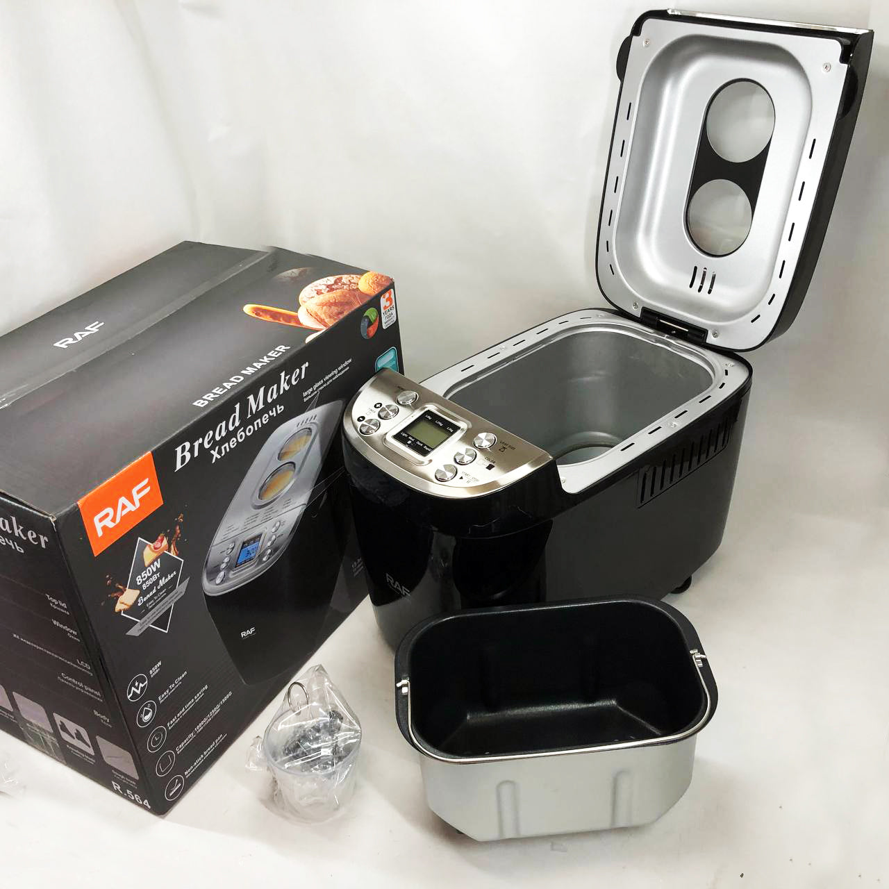 Хлебопечка RAF R.564, 15 программ, 1000-1500 г, с таймером и антипригарным покрытием