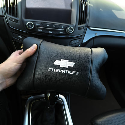 Автомобильные подушки Chevrolet из натуральной итальянской кожи + кожаный брелок в подарок