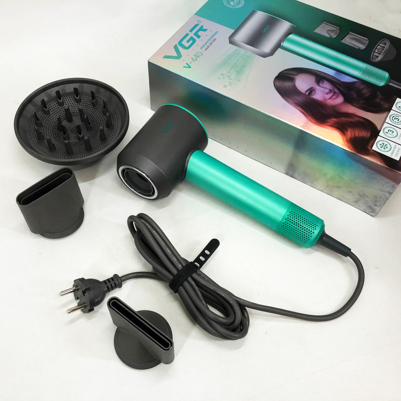 Фен професійний VGR V-440. Цвет: зеленый