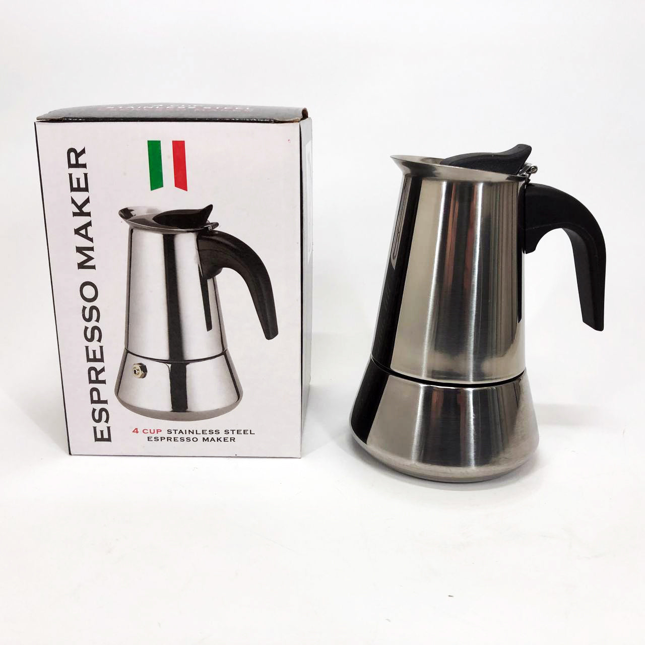 Кофеварка гейзерная из нержавеющей стали UNIQUE UN-1901 180 мл, Гейзер для варки кофе гейзерная кофеварка