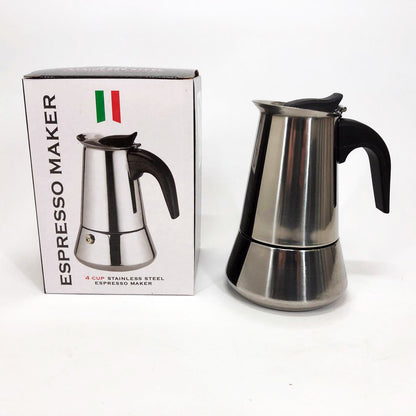 Кофеварка гейзерная из нержавеющей стали UNIQUE UN-1901 180 мл, Гейзер для варки кофе гейзерная кофеварка