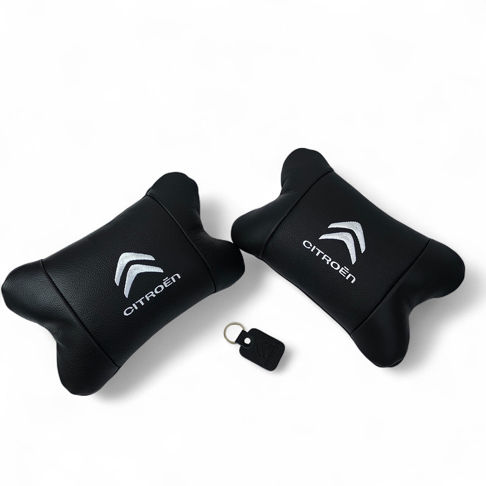 Набор кожаных подушек Citroën из натуральной итальянской кожи + фирменный брелок в подарок