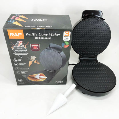Электрическая вафельница RAF R.565 с антипригарным покрытием и конусом для трубочек