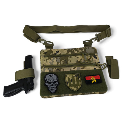 Сумка-кобура піксель камуфляж, тактична чоловіча сумка з тканини кордури AOR-1