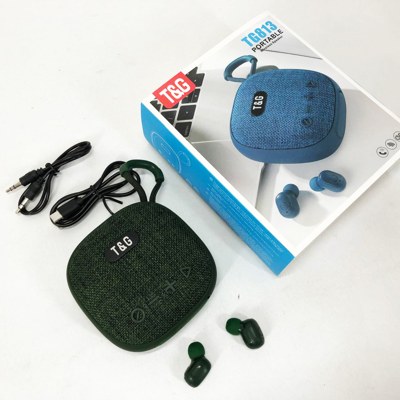 Колонка-Bluetooth с наушниками TG813. Цвет: зеленый
