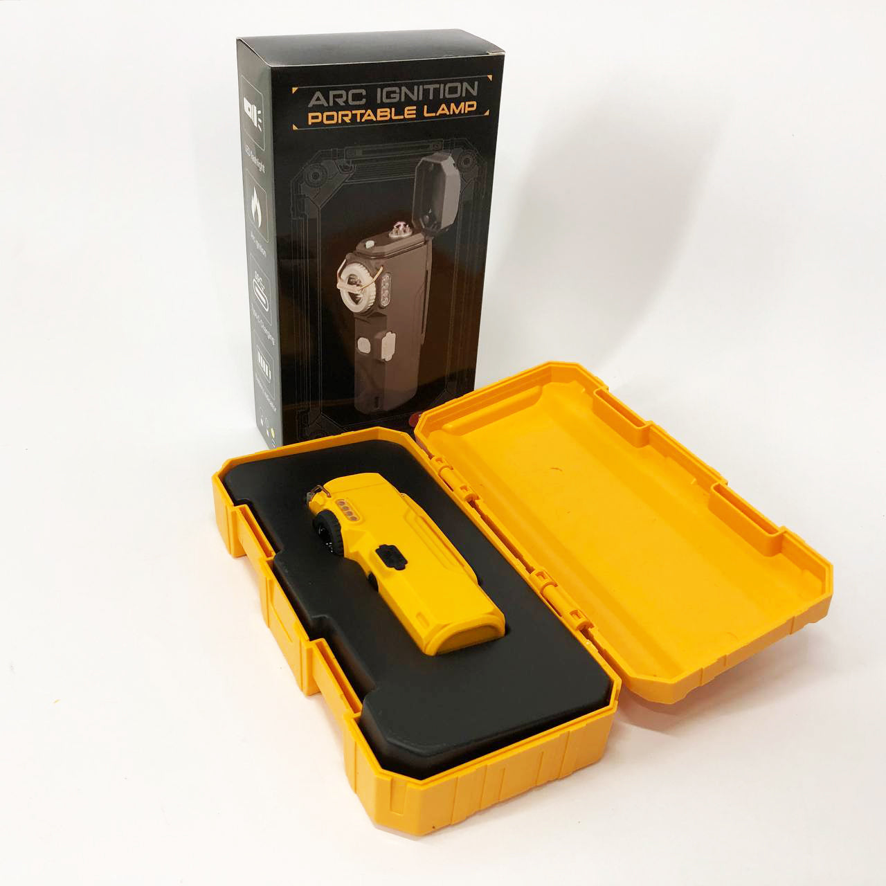 Фонарик-зажигалка армейская MULTIFUNCTIONAL D51-COB электроимпульсная аккумуляторная. Цвет: желтый