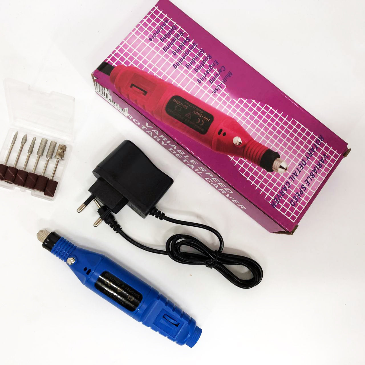 Ручний фрезер для нігтів SmartUs CBM-033 для манікюру та педикюру в домашніх умовах. Колір: синій