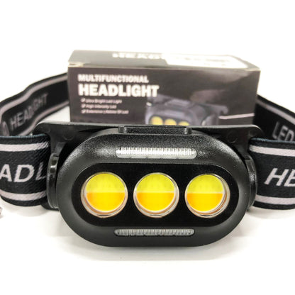 Фонарик налобный YD02-COB (White+red+blue), Налобные фонари для активных людей, фонарь для туризма