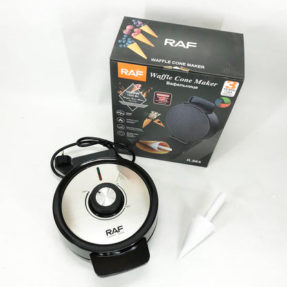 Электрическая вафельница RAF R.565 с антипригарным покрытием и конусом для трубочек