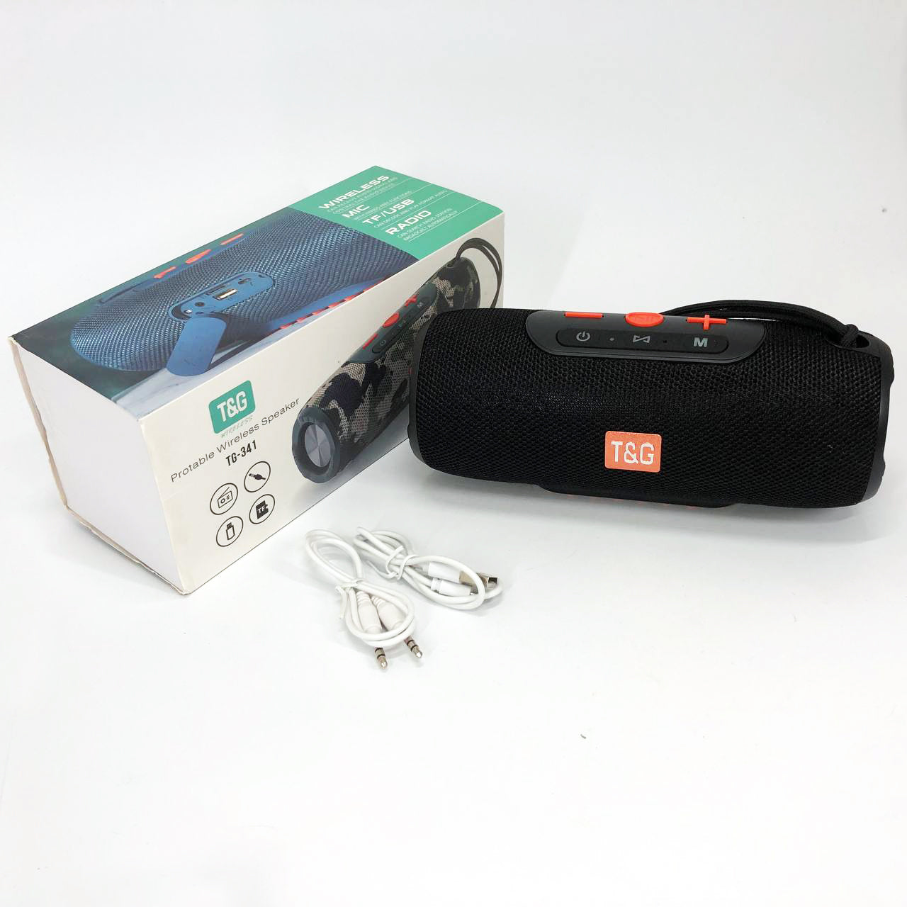Портативная Bluetooth колонка TG341 со шнурком, аккумуляторная переносная колонка. Цвет: черный