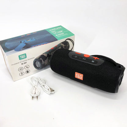 Портативная Bluetooth колонка TG341 со шнурком, аккумуляторная переносная колонка. Цвет: черный