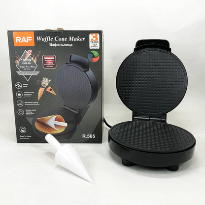 Электрическая вафельница RAF R.565 с антипригарным покрытием и конусом для трубочек