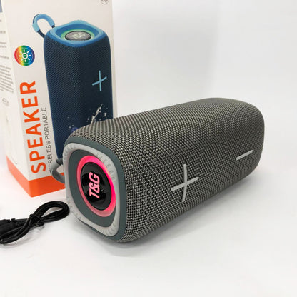 Портативная Bluetooth колонка TG654 8W с подсветкой, Беспроводная колонка портативная мощная. Цвет: серый