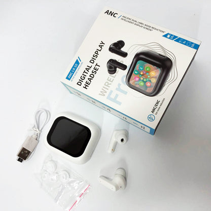 Наушники беспроводные LX-10 TWS Earbuds с LED дисплеем, Блютуз гарнитуры, Вакуумные наушники. Цвет: белый