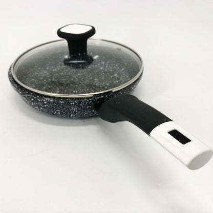 Сковорода с крышкой 20 см светлый гранит UNIQUE UN-5113 | Антипригарная сковорода | Гранитная сковорода