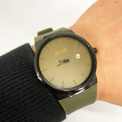 Часы наручные мужские SKMEI 1509AG, мужские круглые наручные часы, Оригинальные мужские часы
