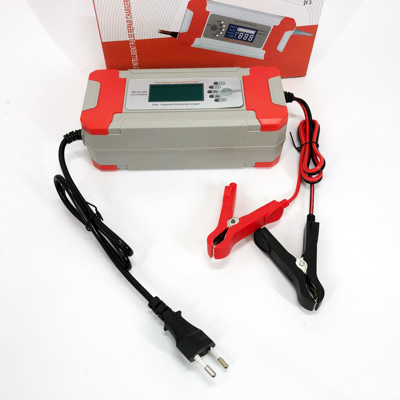 Импульсное зарядное устройство (12V 8A / 24V 4A) для легковых и грузовых авто