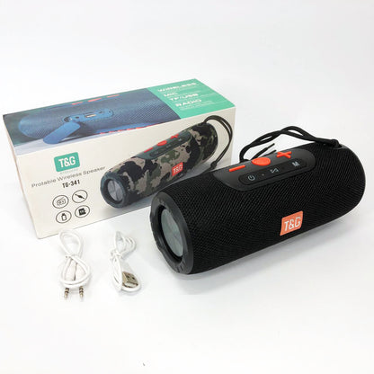Портативная Bluetooth колонка TG341 со шнурком, аккумуляторная переносная колонка. Цвет: черный