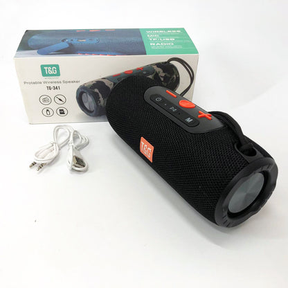 Портативная Bluetooth колонка TG341 со шнурком, аккумуляторная переносная колонка. Цвет: черный