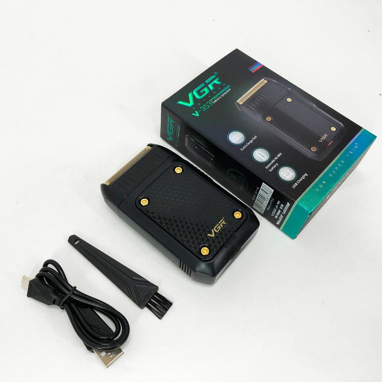 Электробритва мужская VGR V-353 профессиональная бритва шейвер для сухого бритья триммер. Цвет: черный