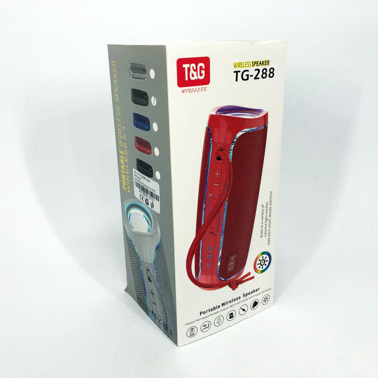 Портативная Bluetooth колонка с LED подсветкой TG288, аккумуляторная колонка для музыки. Цвет: зеленый