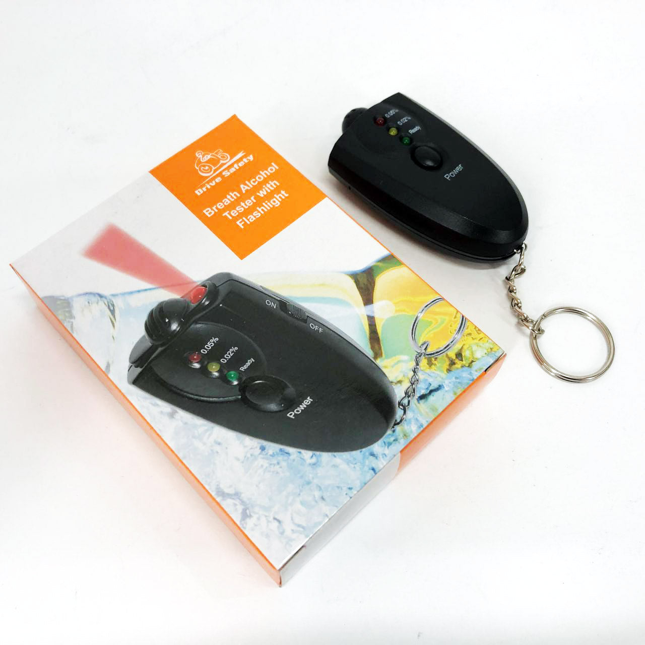 Электронный портативный алкотестер с подсветкой 2 x ААА, Компактный портативный алкотестер