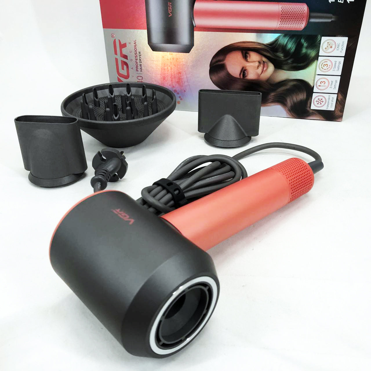 Фен професійний VGR V-440. Цвет: оранжевый