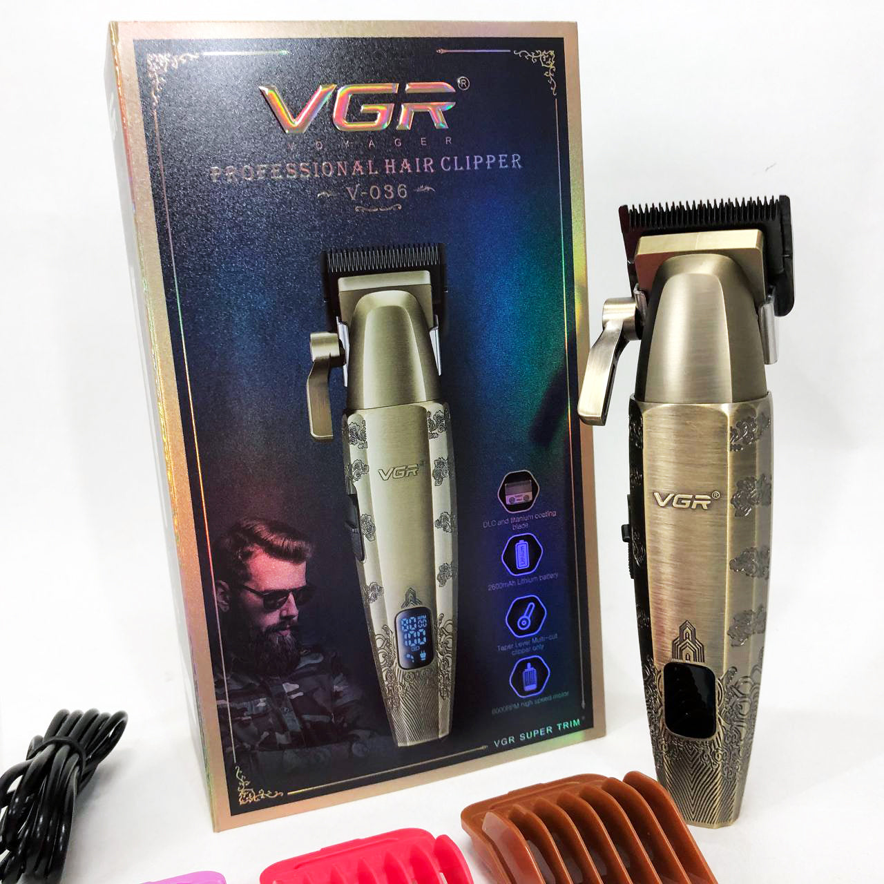 Аккумуляторная машинка для стрижки VGR V-036